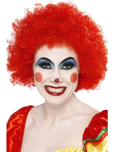 Bright Red Crazy Clown Fancy Dress Unisex Afro Wig 42089
