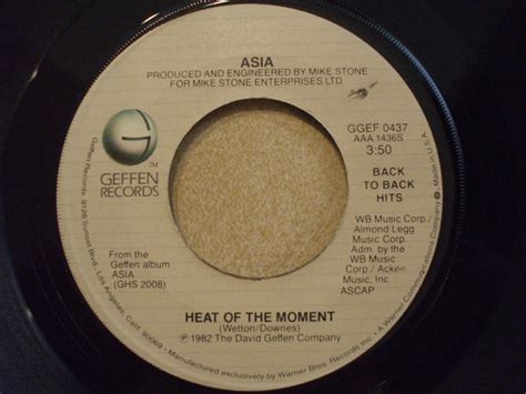 Asia Heat Of The Moment Only Time Will Tell Grey Labels Vinyl
