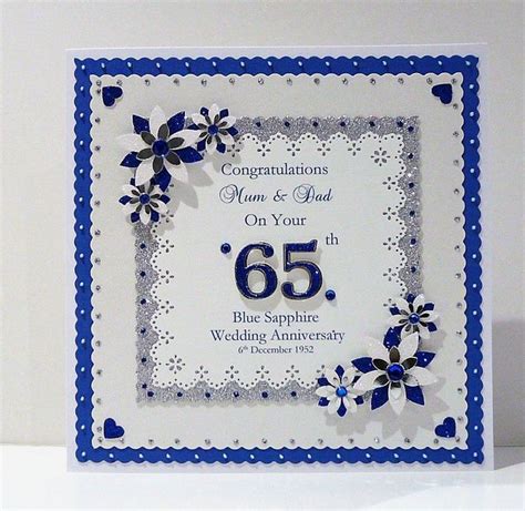 45th65th Sapphire Wedding Anniversary Card With Or Without Box Wife