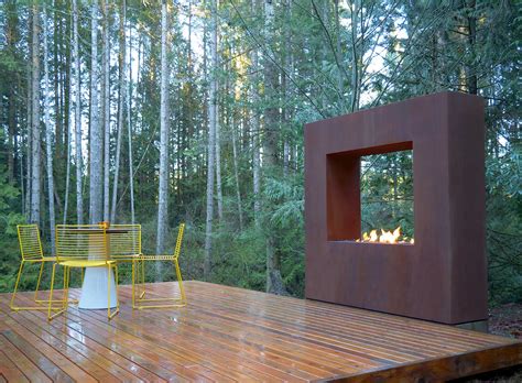 Modern Outdoor Fireplace Kodo Corten Paloform