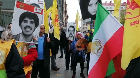 سوئد تظاهرات ایرانیان آزاده و هواداران سازمان مجاهدین با شعار، دادخواه قتل عامیم، هر لحظه با
