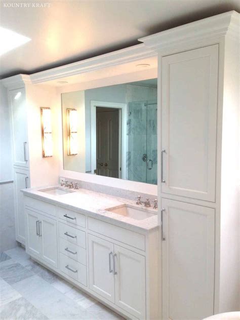 If you are looking to build a diy bathroom vanity, there are lots of bathroom vanity ideas available. Bathroom Vanities with Side towers | Custom bathroom ...