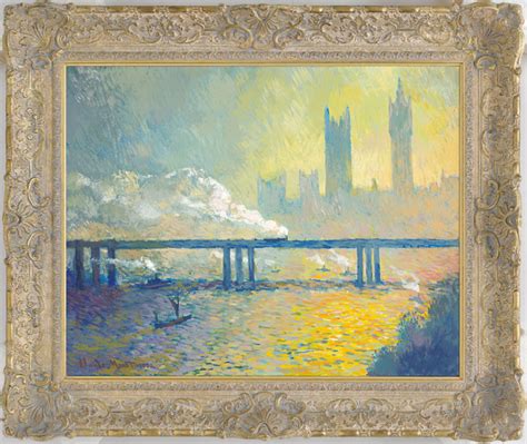 Charing Cross Railway Bridge In The Style Of Claude Monet John Myatt