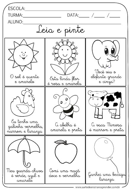 A Arte De Ensinar E Aprender Fundamental Atividade Pronta Ler E Colorir Portuguese Lessons