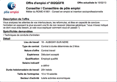 Petites annonces emploi gratuites de recrutement : Un conseiller de Pôle emploi poste des annonces farfelues ...