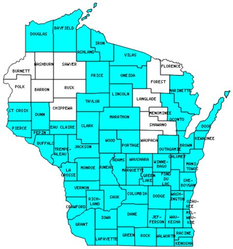 Map Of Wisconsin Counties Printable Printable Templates