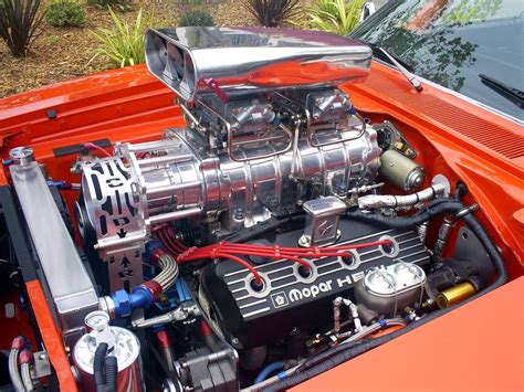 Chrysler 426 Hemi With A Supercharger Nicely Done Hemi Engine Car