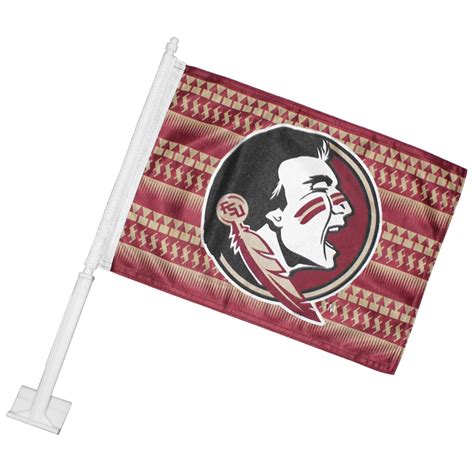Sewing Concepts Seminole Head Tribal Pattern Car Flag Garnet And Gold