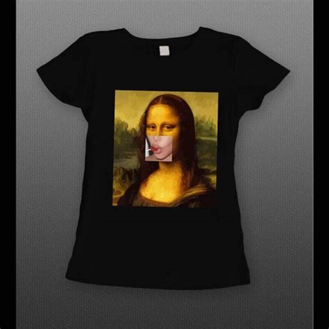 Mona Lisa Sucking On Lollipop Custom Oldskoolhigh Quality Ladies Shirt