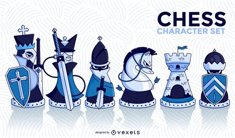 Chess Character Illustrated Set Vector Download