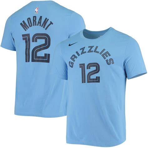 Nike Mens Ja Morant Light Blue Memphis Grizzlies Name And Number