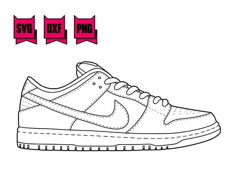 Nike Sb Dunk Low Dxf Svg Png Archivo Para Plasma Corte Por Etsy España