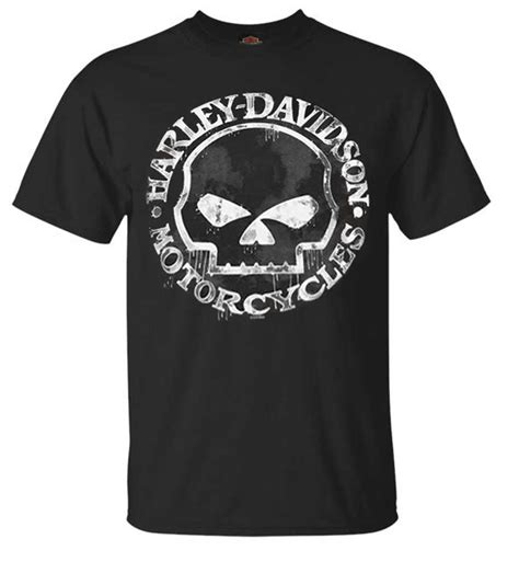 Harley Davidson Mens T Shirt Hand Made Willie G Skull Distressed