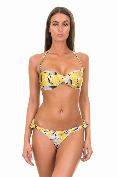 Bandeau Bikini Brazilian Yellow Bottom Amarelo Cardume