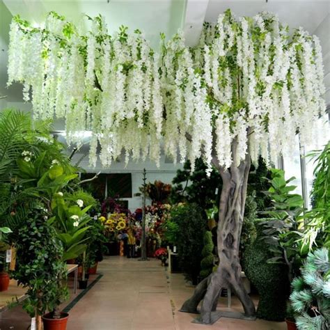 China White Wedding Artificial Hanging Wisteria Flower Tree Suppliers
