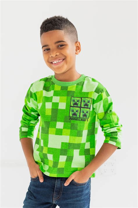 Minecraft Creeper Mobs Big Boys 2 Pack Long Sleeve T Shirts Little Kid