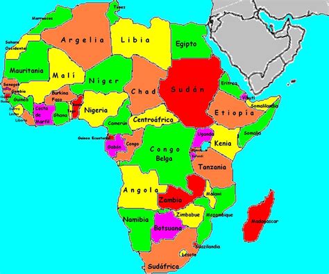 Mapa áfrica Países Mapa