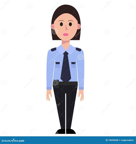 Mujer Del Guardia De Seguridad Ilustración Del Vector Ilustración De Muchacha Salir 74695608