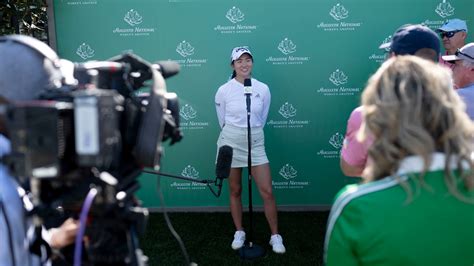 Rose Zhang Speaks To Members Of The Media After The Second Round Of The Augusta National