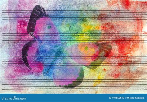 Colors Of Rainbow Melody Concept Old Music Sheet In Colorful