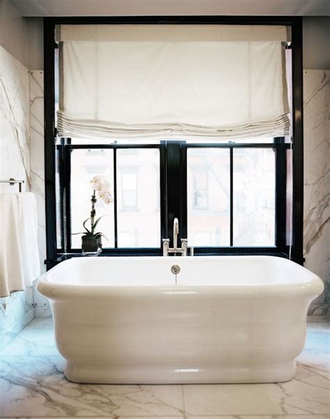 Traditionally, windows were constructed of wood or aluminum. Black Window Moldings - Transitional - bathroom ...