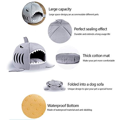 Washable Shark Pet House Cave Bed For Small Medium Dog Cat Best ⋆