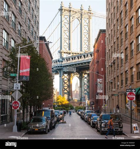 Manhattan Bridge Photographed From Washington Street Dumbo Brooklyn