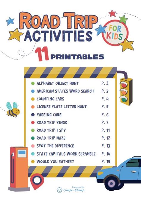 Road Trip Printables 11 Free Activities For Kids