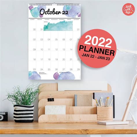 Wall Planner Calendar 2022 Yearly 2022 Calendar Planner For Etsy