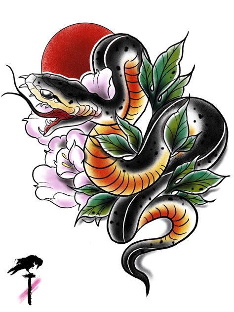 Tattoo Uploaded By Tatiana Kravtsova Traditional Japanese Snake