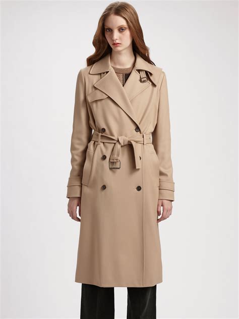 Lyst Chloé Wool Drill Trenchcoat In Natural