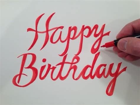 Do you write happy birthday or the recipient's name? How to Draw Happy Birthday in Fancy Cursive - Part 1 of 3 ...