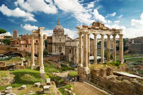 View Of The Roman Forum In Rome Stock Photo Containing Ancient And