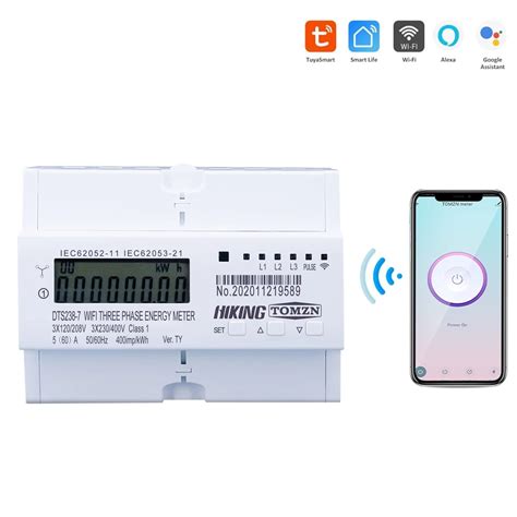 60A 80A Tuya 3-fas Din Rail WIFI Smart Energimätare Timer