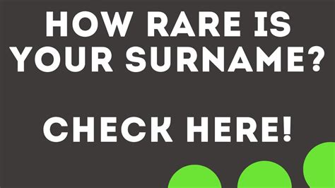 How Rare Is Your Surname Use Our Tool Youtube