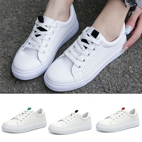 2019 Fashion Women Casual Shoes Lace Up Flat Sport Shoes Cross Strap