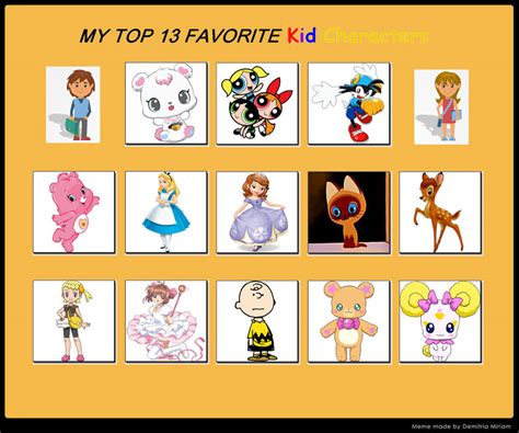 Top 13 Favorite Kid Characters By Sararadisavljevic On Deviantart