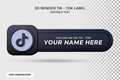 Premium Psd Banner Icon Follow On Tik Tok 3d Rendering Label