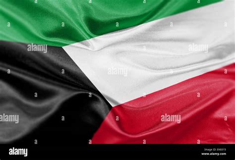 High Resolution Render Of Kuwaits National Flag Stock Photo Alamy