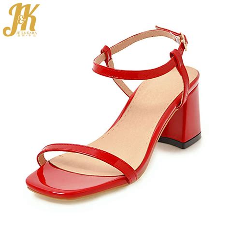 Jk 2018 Fashion Women Sandals Summer Hoof Heels Ladies Consice Shoes Female Footwear Buckle