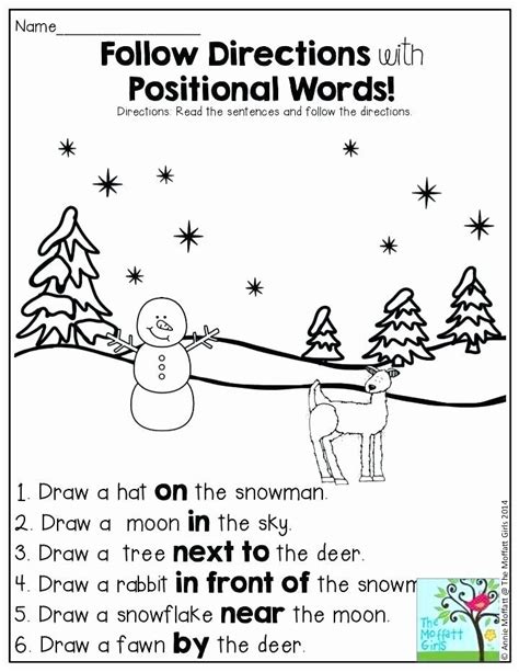 10 Positional Words Kindergarten Worksheets