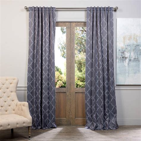 Exclusive Fabrics And Furnishings Fog Grey Blackout Curtain 50 In W X