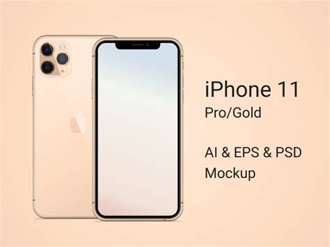 Vector Iphone 11 Pro Gold Mockup Smashmockup