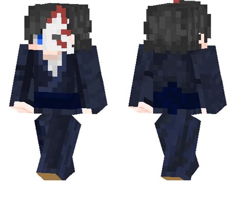 Blue Kimono And Fox Mask Minecraft Pe Skins