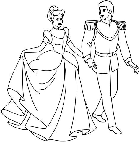 Cinderella And Prince Charming Coloring Pages Wecoloringpage
