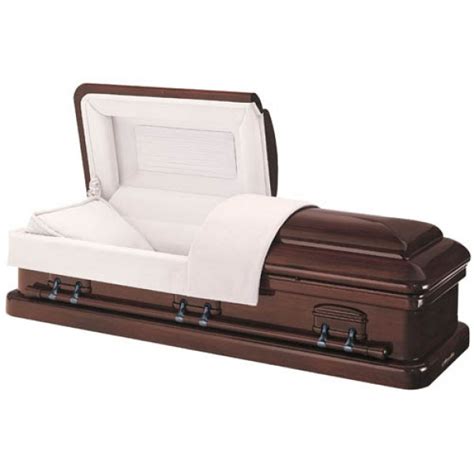 President Mahogany Prestige Range American Casket With A Silverbeige