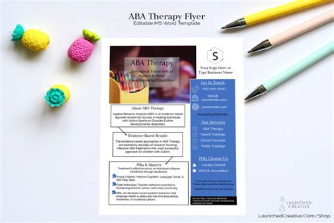 Aba Therapy Flyer Ms Word Editable File Launched Creative Designs