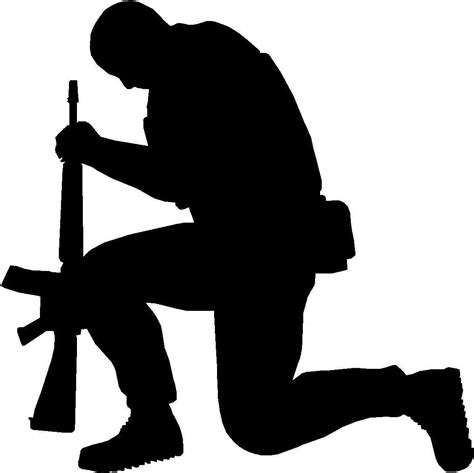 Kneeling Soldier Silhouette At Getdrawings Free Download