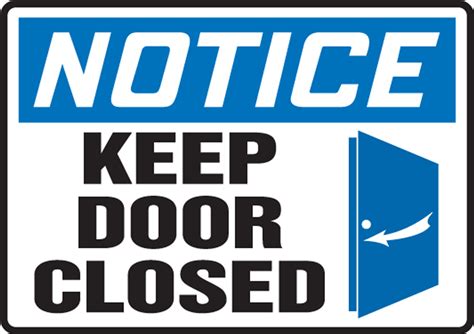 Keep Door Closed Sign Template