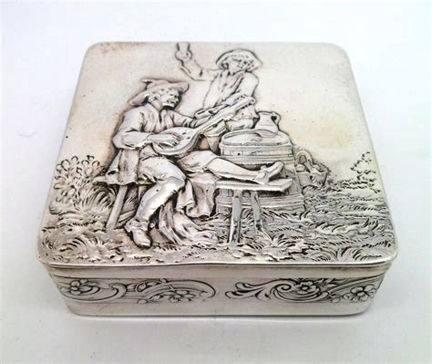 Antique Solid Silver Trinket Box Fully Hallmarked For Chester 1905 With